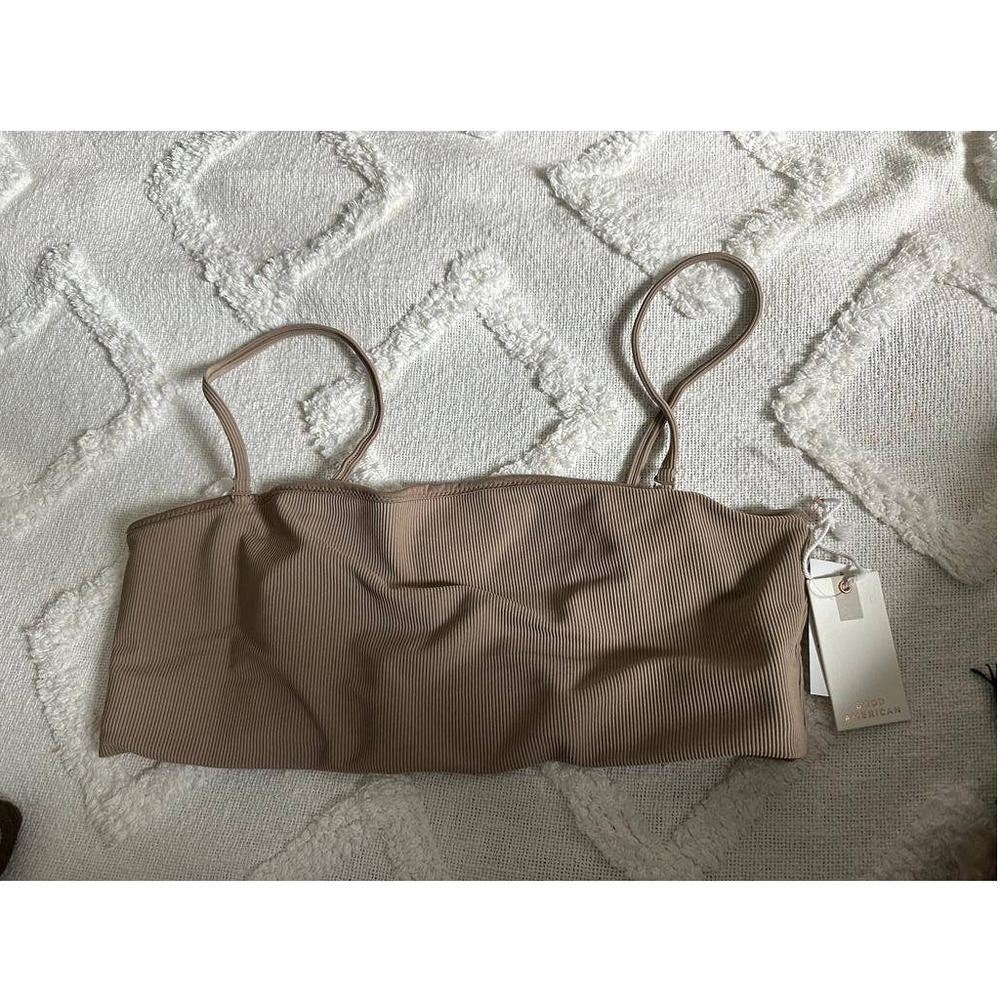 GOOD AMERICAN Women's Rib Band Bikini Top Size 5 (2XL)